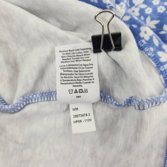 Time and Tru Womens Top Blue White Floral XXXL 22 Short Sleeve Stretch - Picture 8 of 8